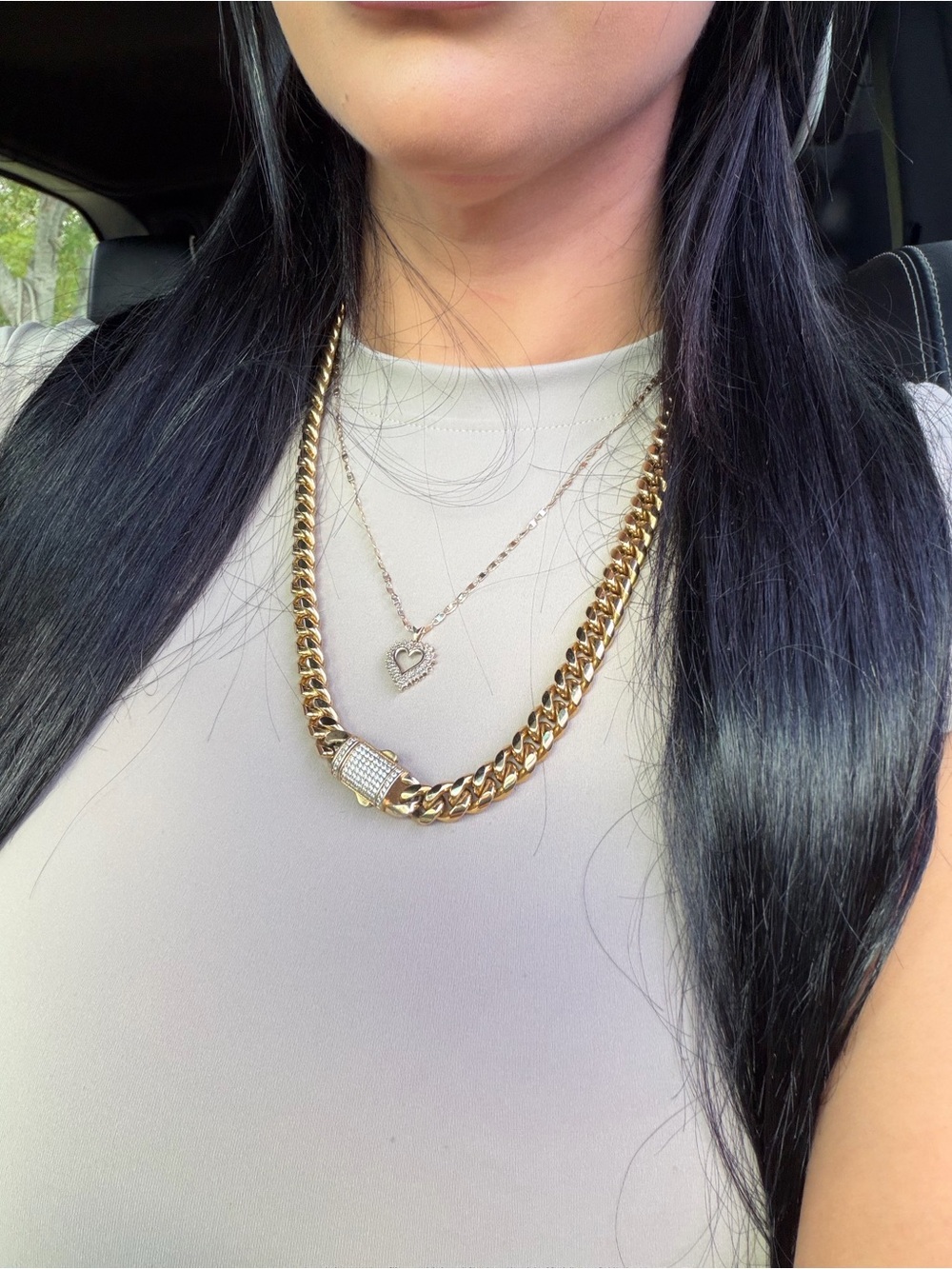 Heavy Gold plated Cuban Link Necklace with Pave Magnetic Clasp